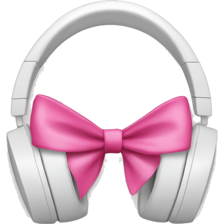 white headphones with pink bows emoji