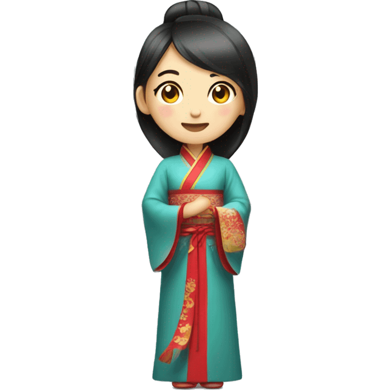 Chinese lady wear Chinese traditional clothes emoji