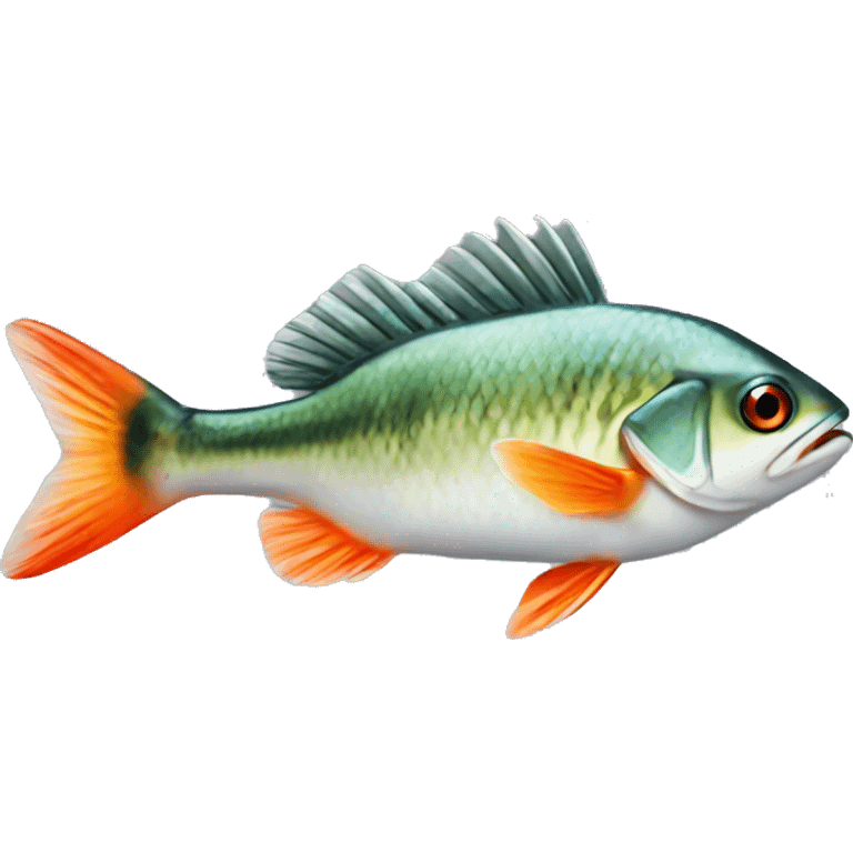 Realistic perch fish emoji