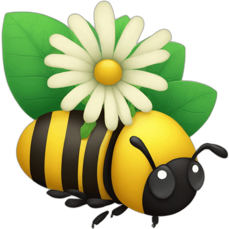 bumble bee resting on a flower emoji