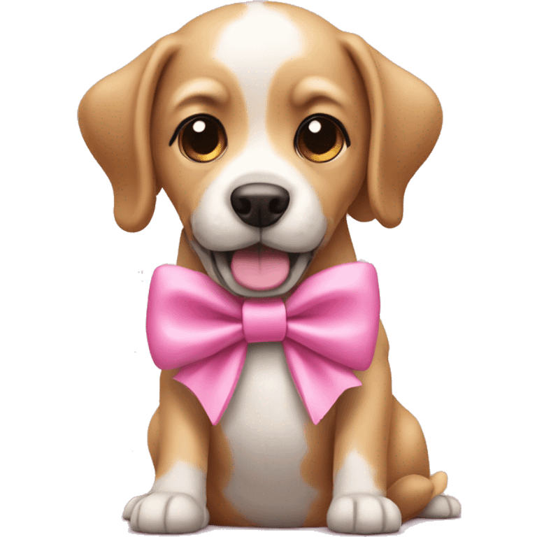 Cute dog wearing pink bow  emoji