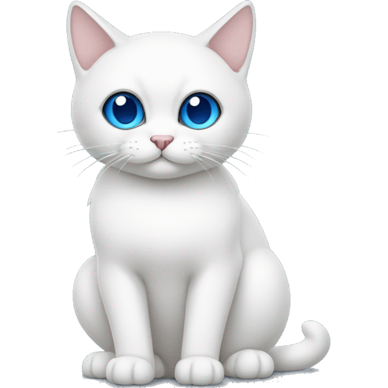 Gato blanco con ojos azules emoji