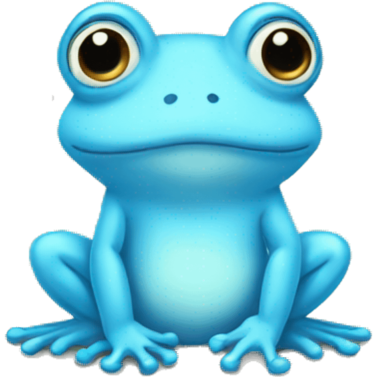 cartoon drawn baby blue frog  emoji