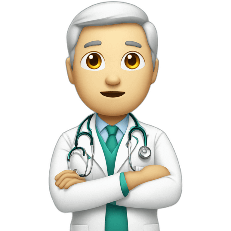 doctor thinking about an answer emoji