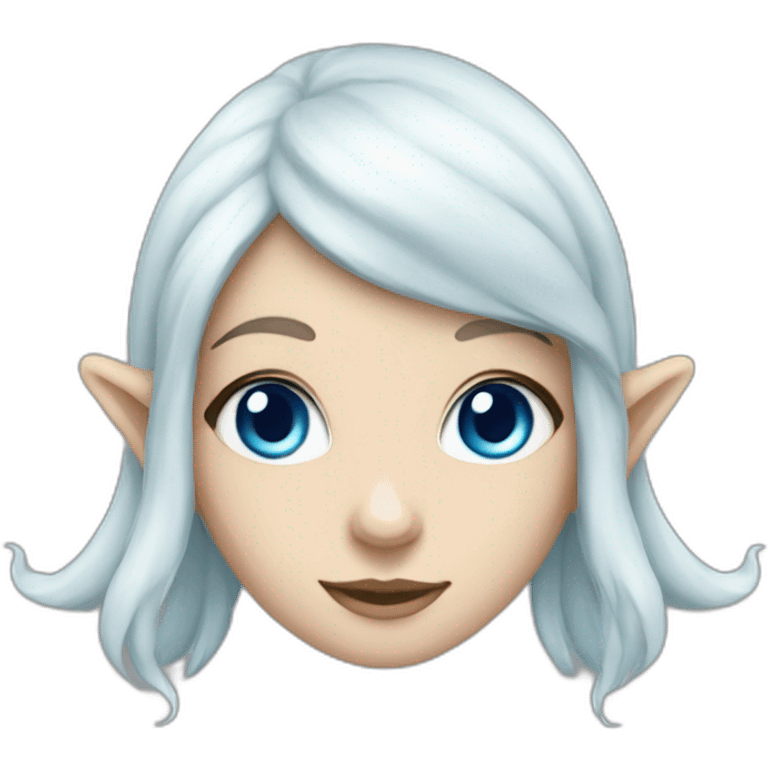 Elf girl with blue eyes whites hair emoji