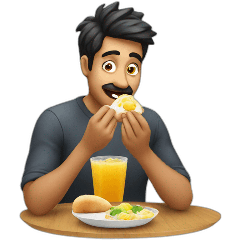 man eating pani puri emoji