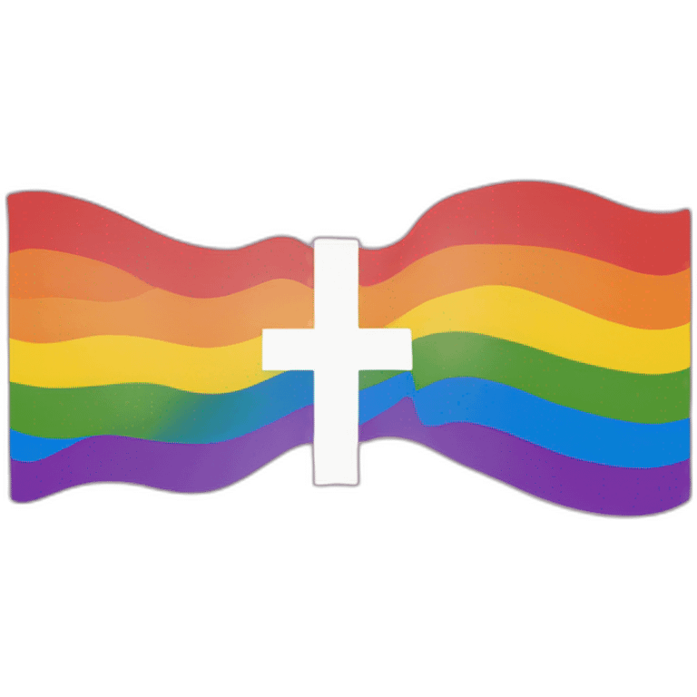 LGBT+ flag cross na zi in the middle emoji