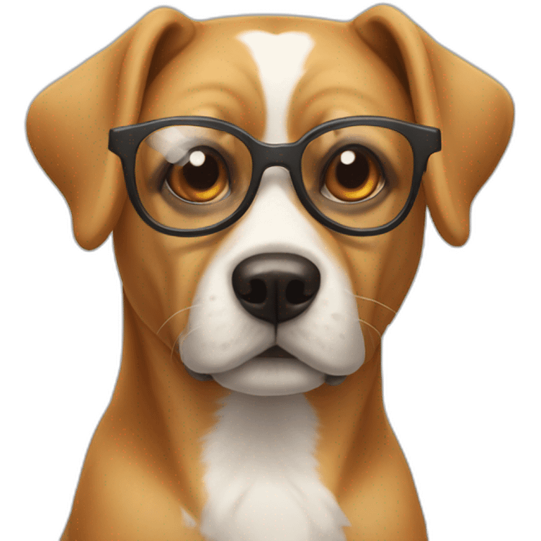 Chien avec des lunettes emoji