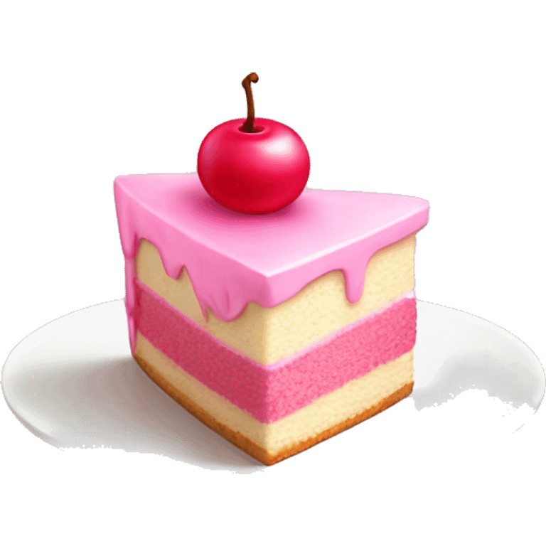 cute pink piece of cake  emoji