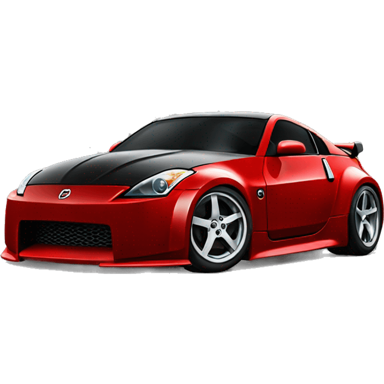 Red 350z black hood  emoji