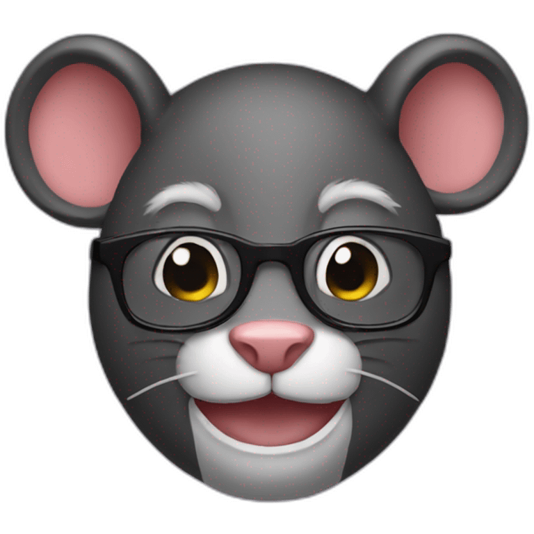 stupied nerd face dark rat emoji