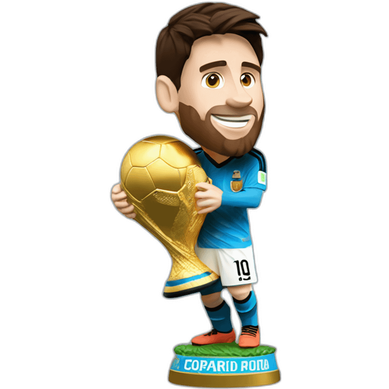 Lionel Messi levantando la copa del mundo emoji