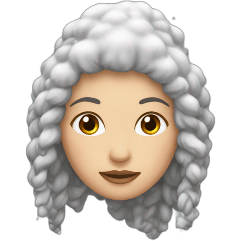 Femme cheveux châtains longs dans la neige emoji