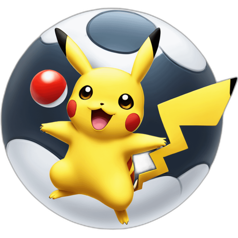 pikachu jumping out of poke ball emoji