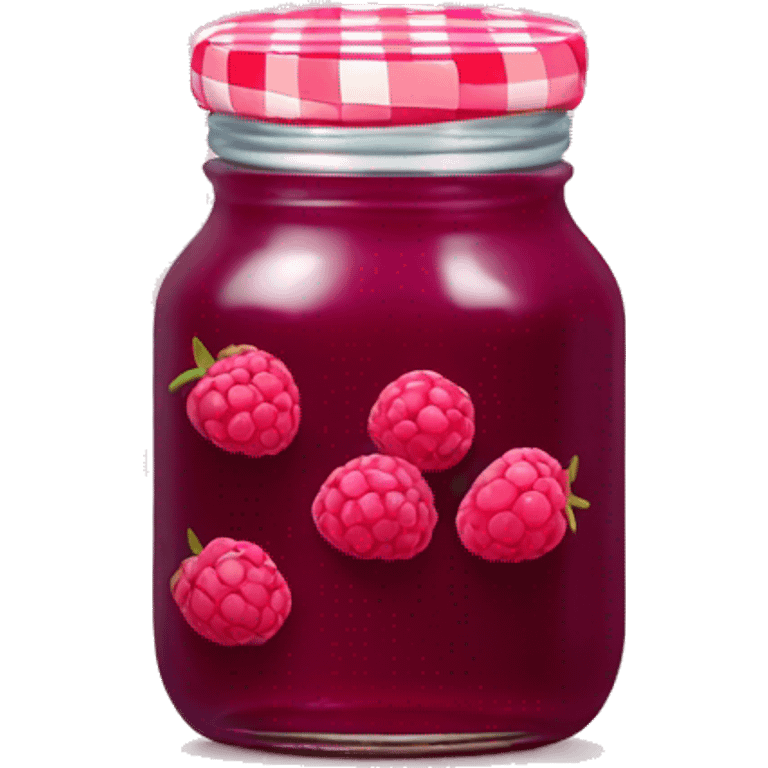 Raspberry jam jar checkered lid emoji