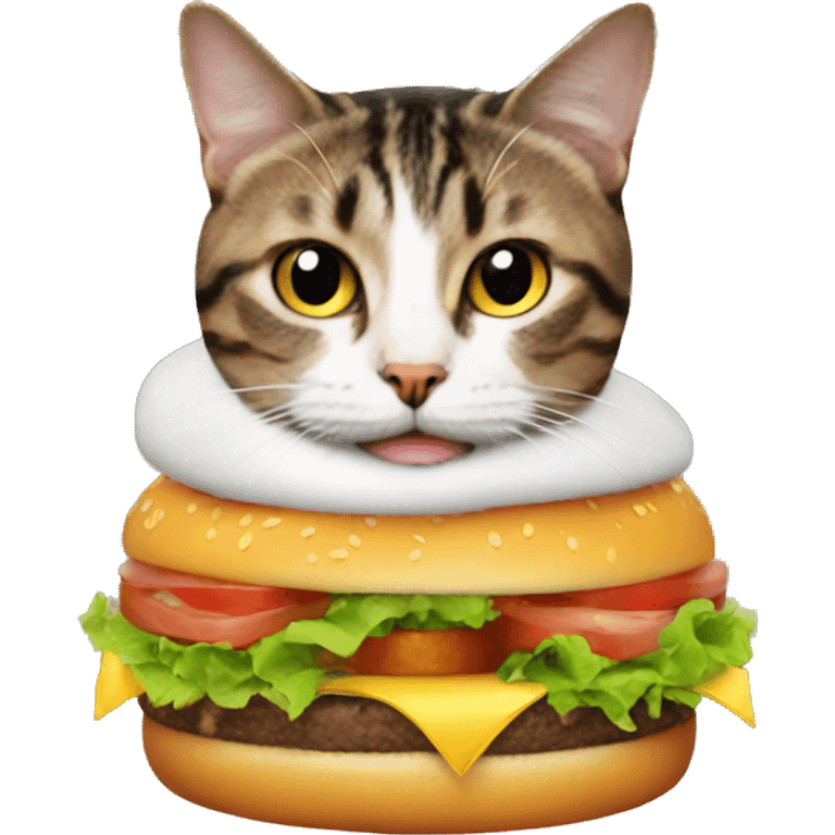 Cat in an hamburger emoji