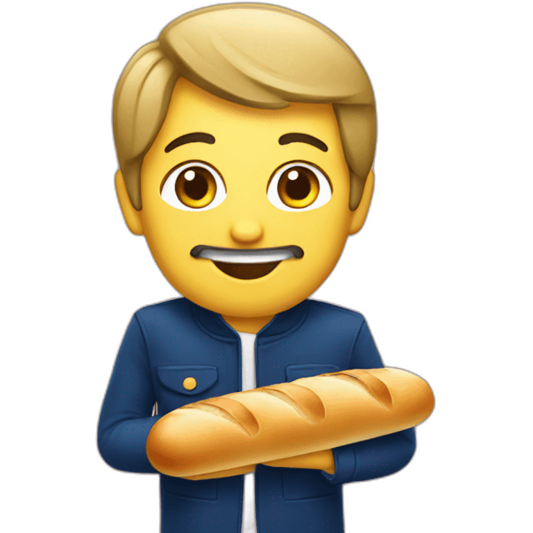 french with baguette emoji