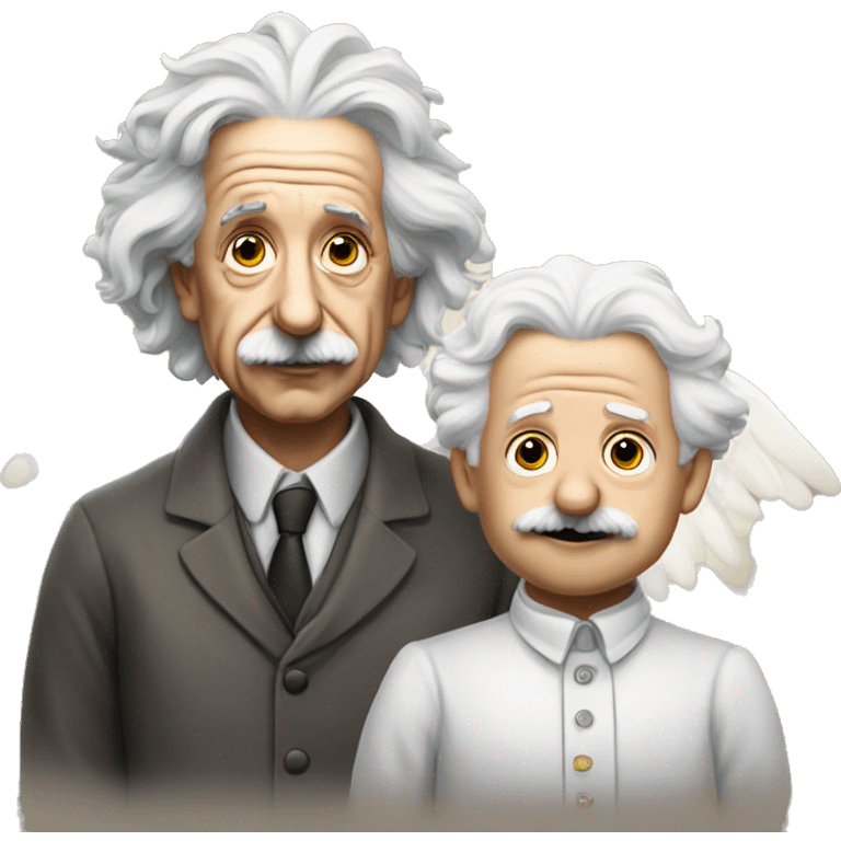 Albert Einstein and the angel emoji