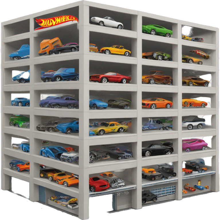 Multi-story garage for capacity 500 hot wheels cars. emoji