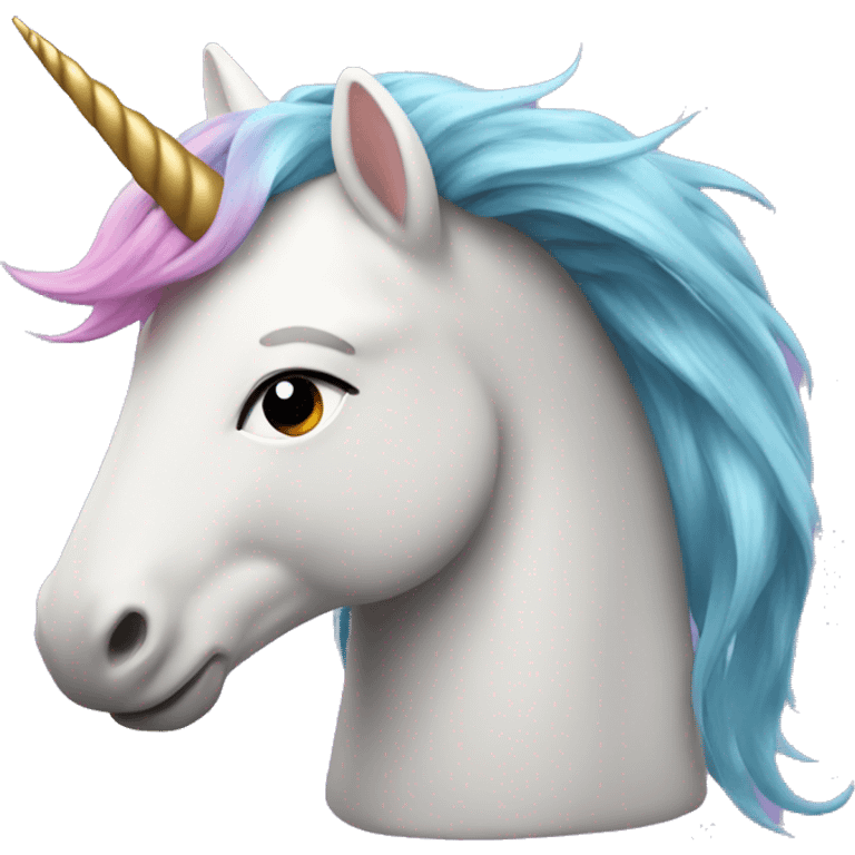 unicorn with hair blowing in wind emoji