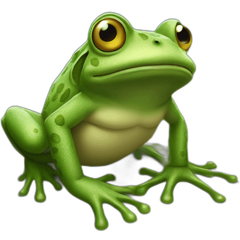 extremely powerful frog emoji