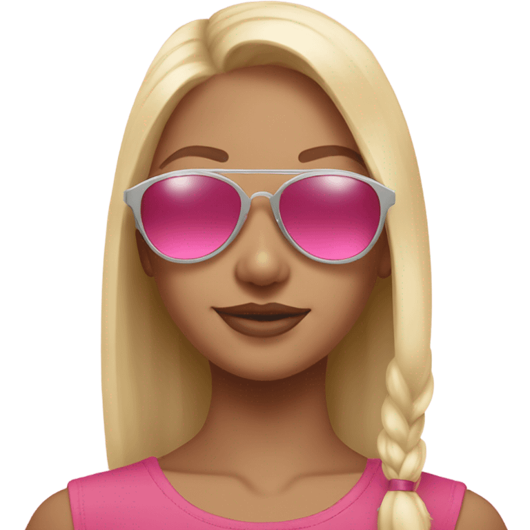 pink oakley sunglasses on a blonde girl emoji