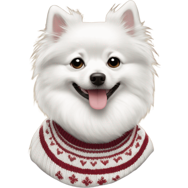 white german spitz in sweater emoji