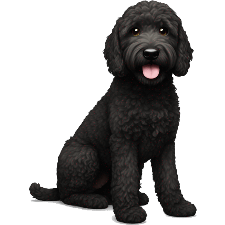 Black golden doodle   emoji