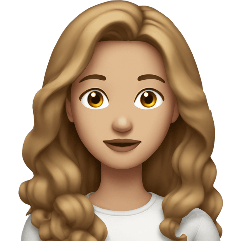 Beautiful woman, straight long light brown hair, brown eyes, christmas emoji