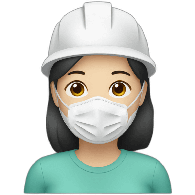 Asian woman with N95 Respirator emoji