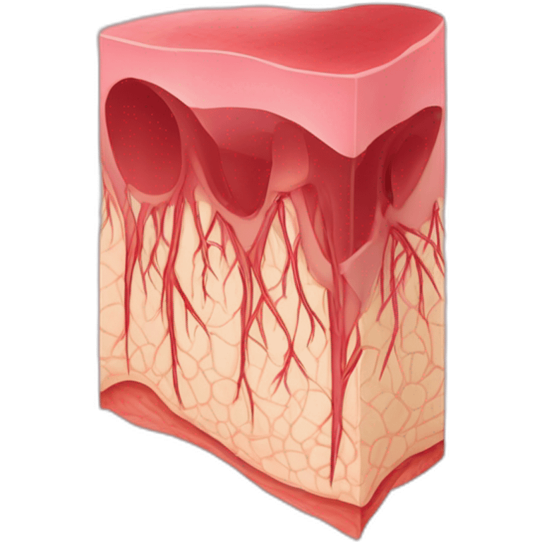 histological skin cut, anatomic illustration, follicle emoji