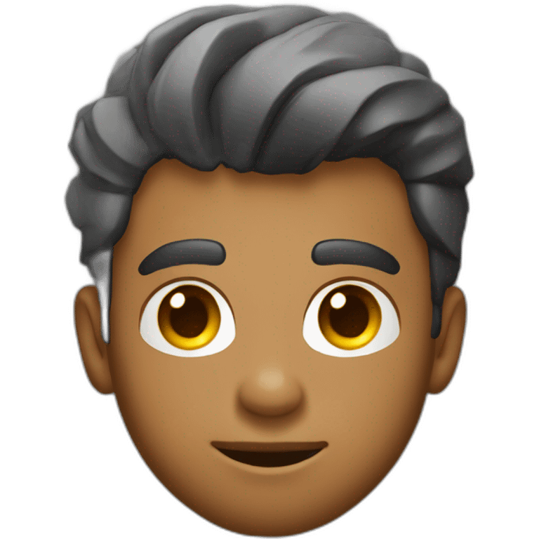 Cute programmer on his laptop with lighted skin a brown quiff and brown eyes and very little beard  emoji