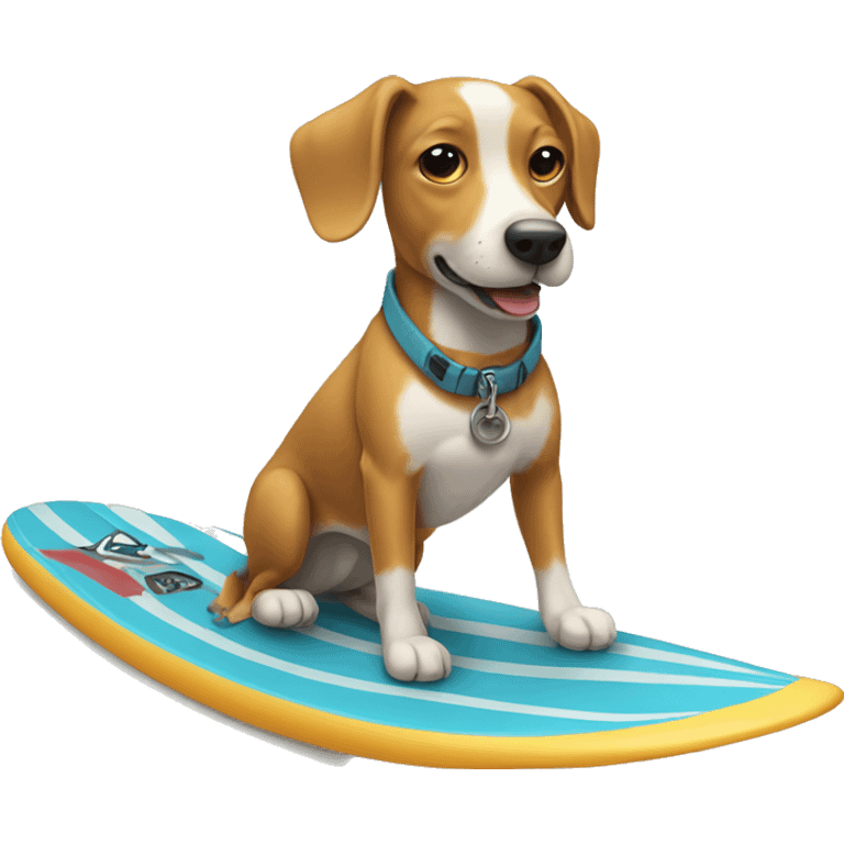 Dog surfboarding  emoji