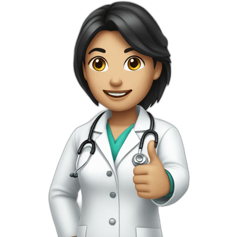 doctor girl with dark hair thumbs up emoji