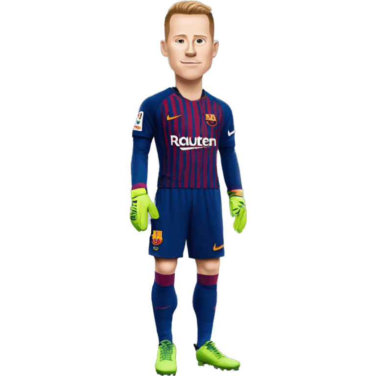 ter stegen in the form  Barcelona in full height emoji