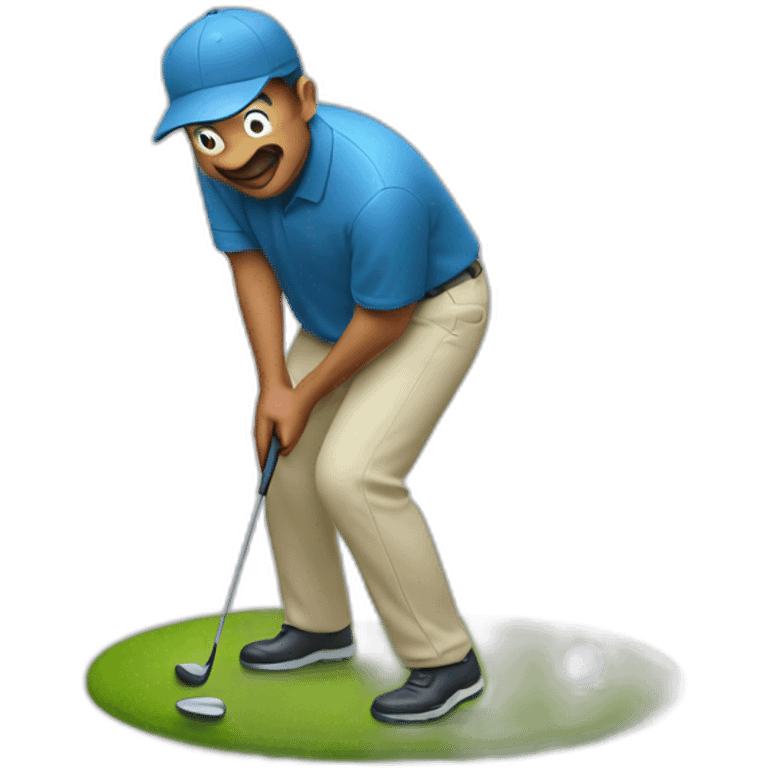 goofy golfing emoji