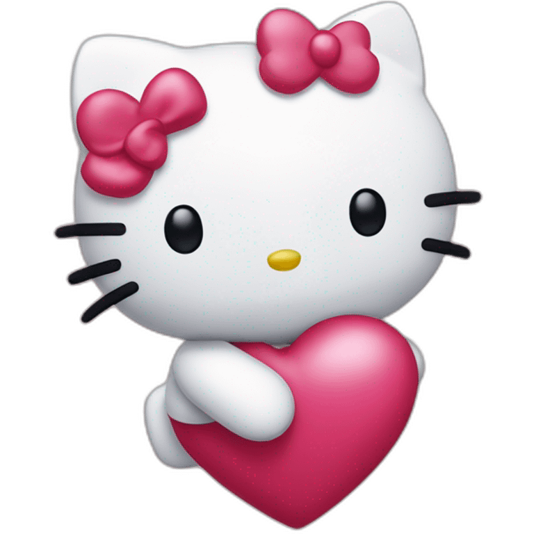 Hello kitty falling in love emoji