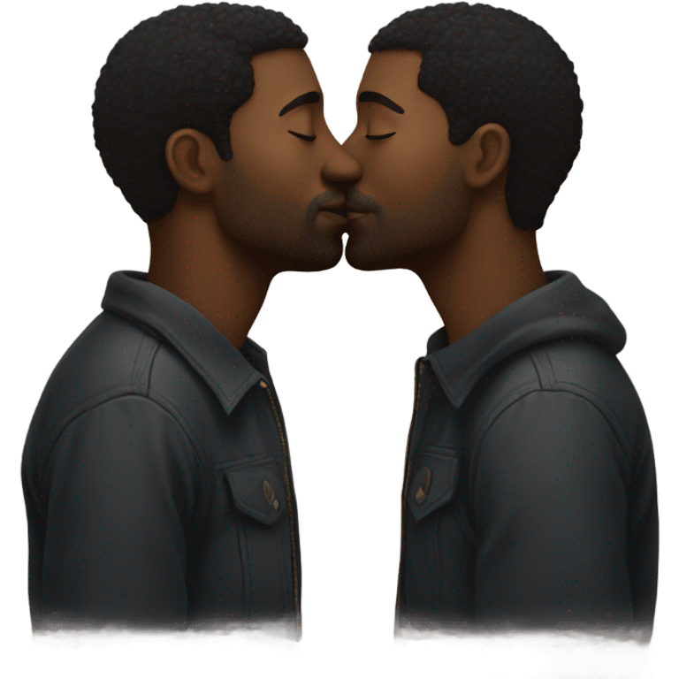 two black men kissing emoji