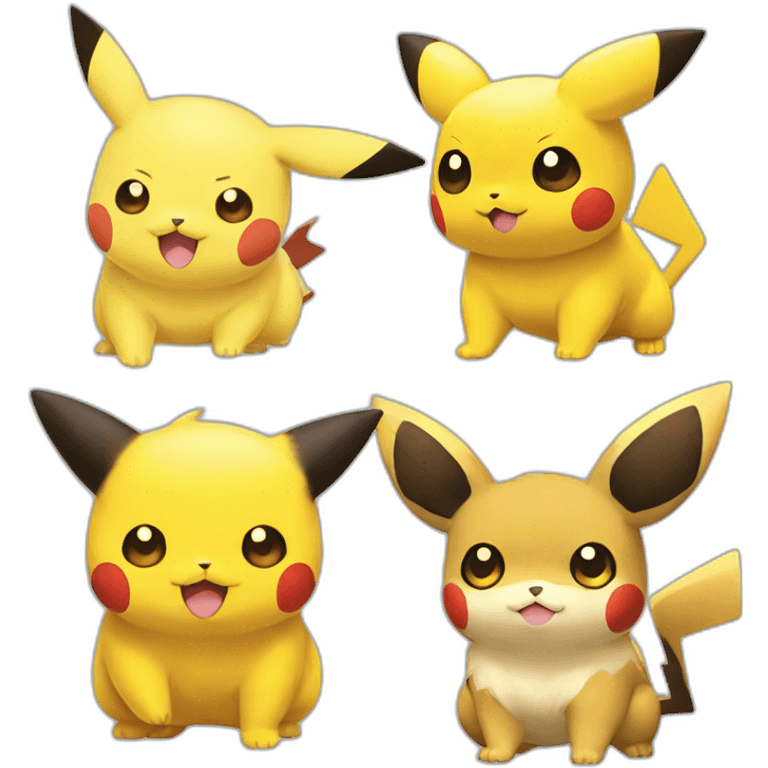 Pichu, Pikachu et Raichu emoji