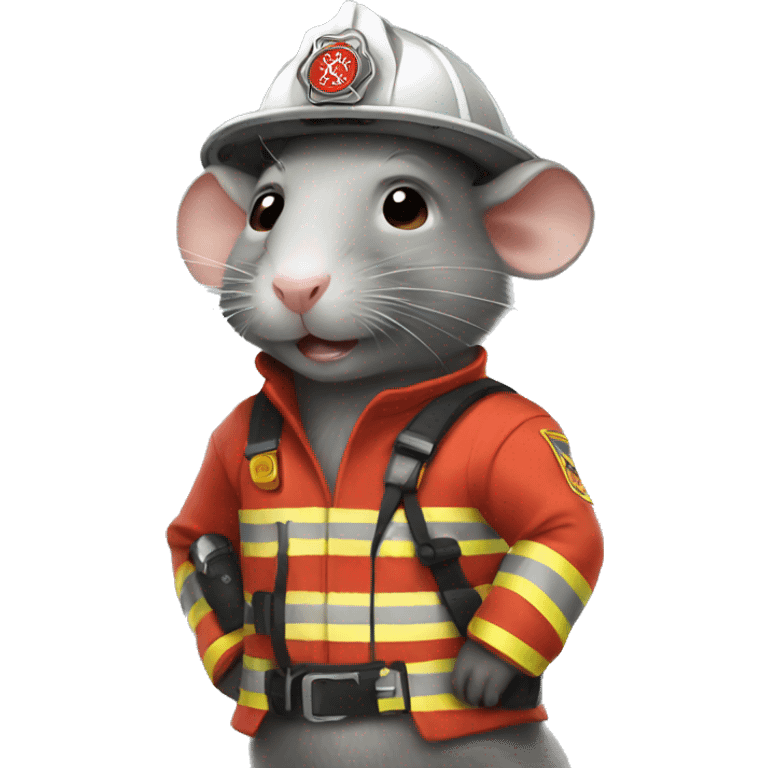 Rat in firefighter clothes  emoji