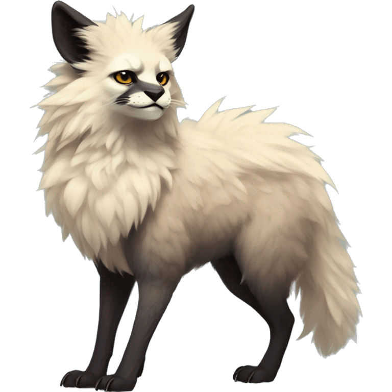 Modern Realistic Rare Fantasy Fluffy Vernid-Trico-species by LiLaiRa, full body emoji