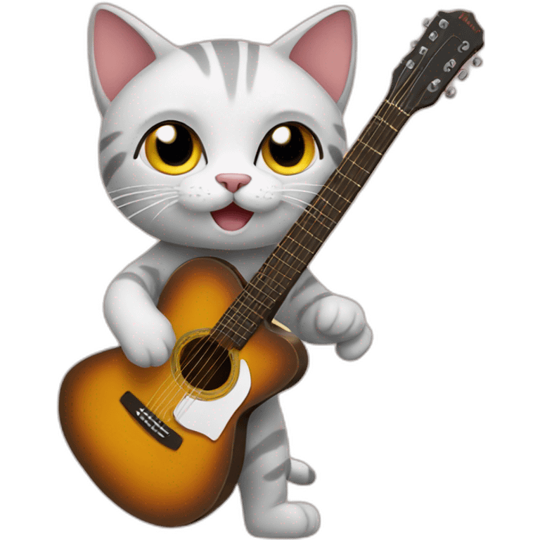 Cat with guitar emoji