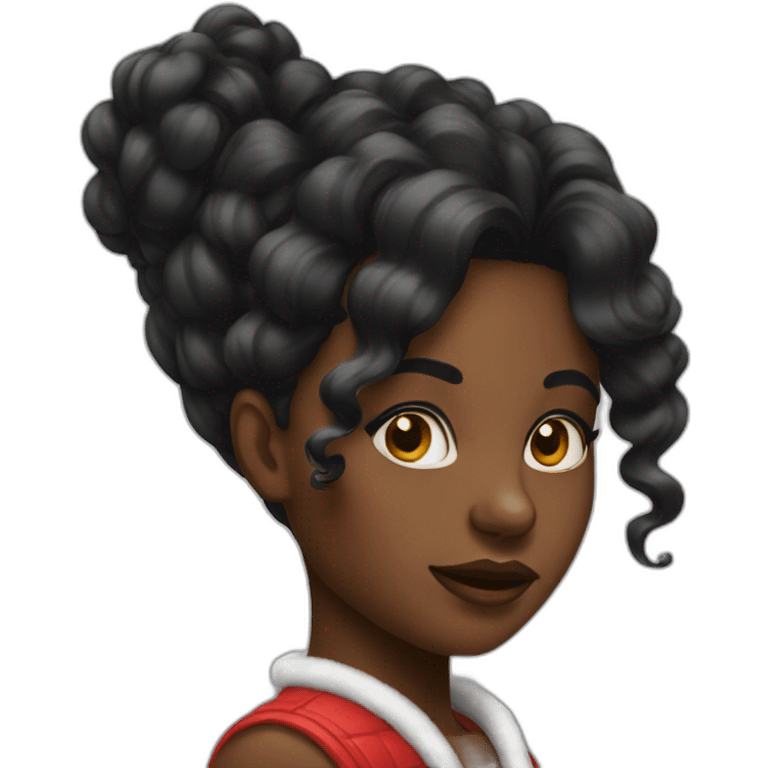 Black girl with blowout Christmas   emoji