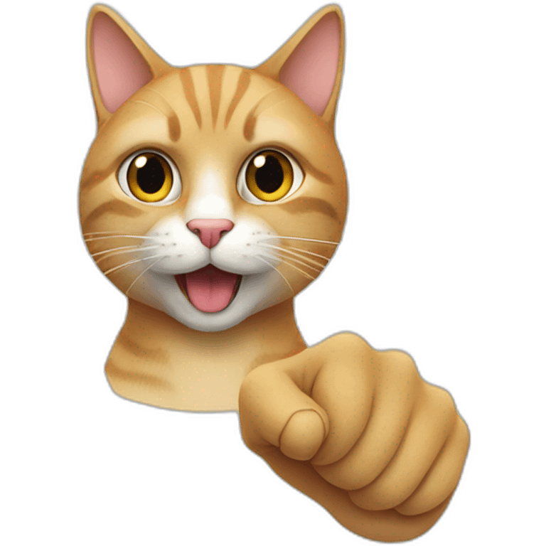 the cat points his finger at me emoji