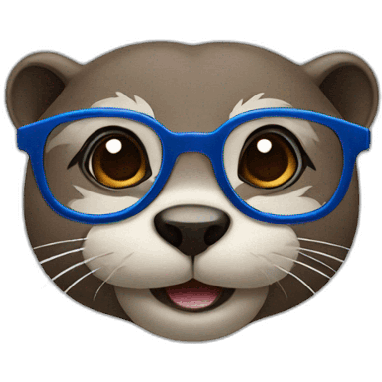 Otter that has blue eyes and is wearing glasses emoji