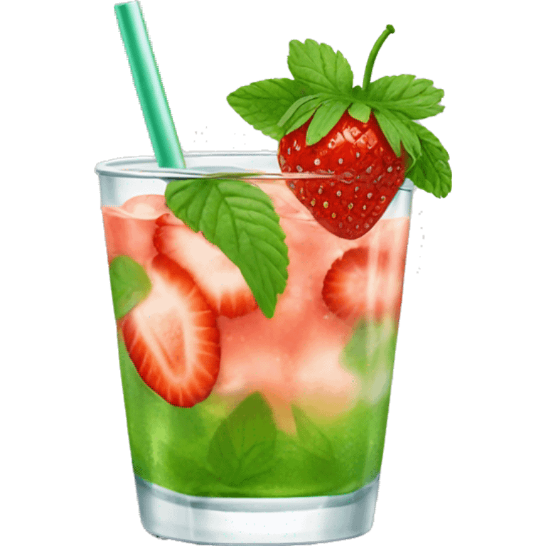 Strawberry mojito emoji