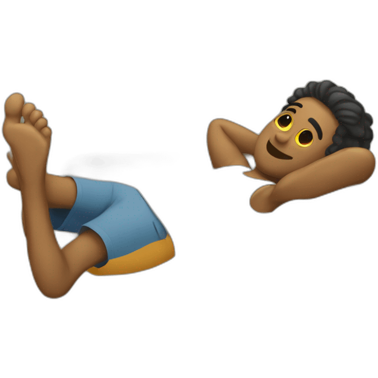 Laying down feet up emoji