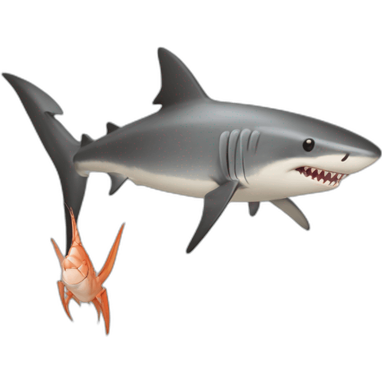 Requin mange crevette emoji