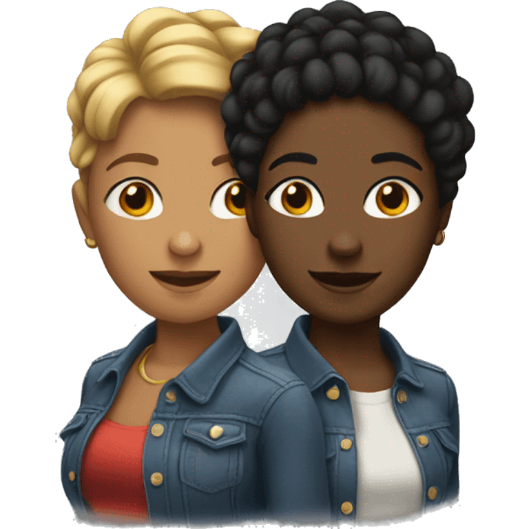 Interracial lesbians emoji