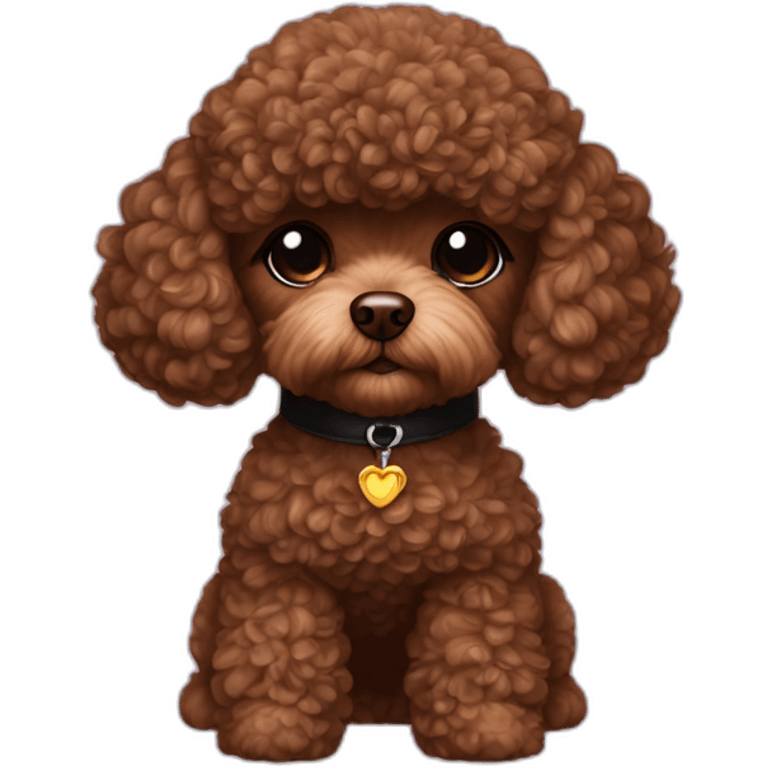 Dark brown toy poodle in taylor swift costume emoji